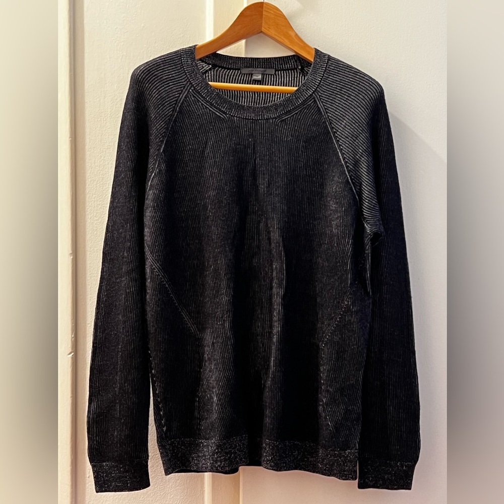 John Varvatos collection Dark Navy/silver pin striped sweater New with tags.